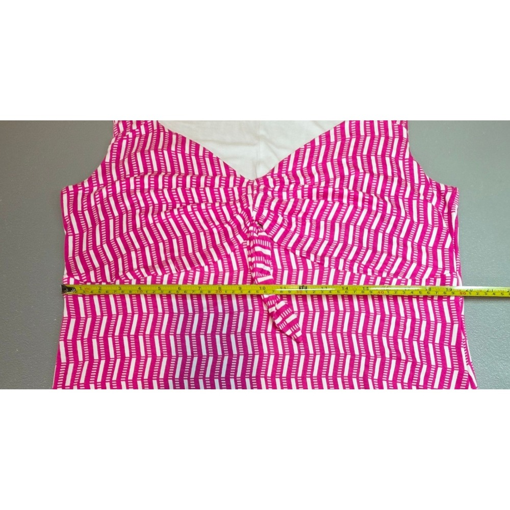 ELOQUII Women Plus Size 18 Pink White Cut Out Tie Sleeveless Maxi Dress NWT - Picture 8 of 13